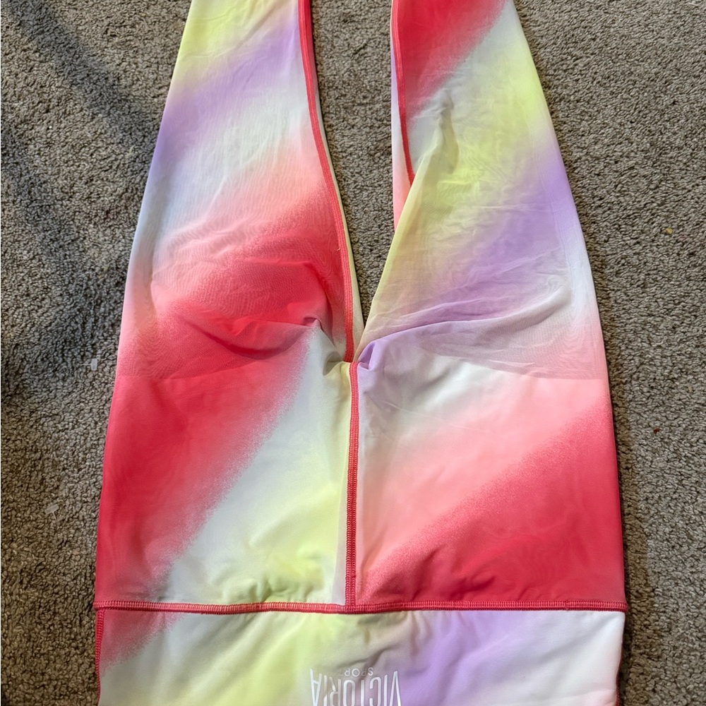 Victoria Sport Knockout Rainbow Leggings- Pink, Yellow, Purple